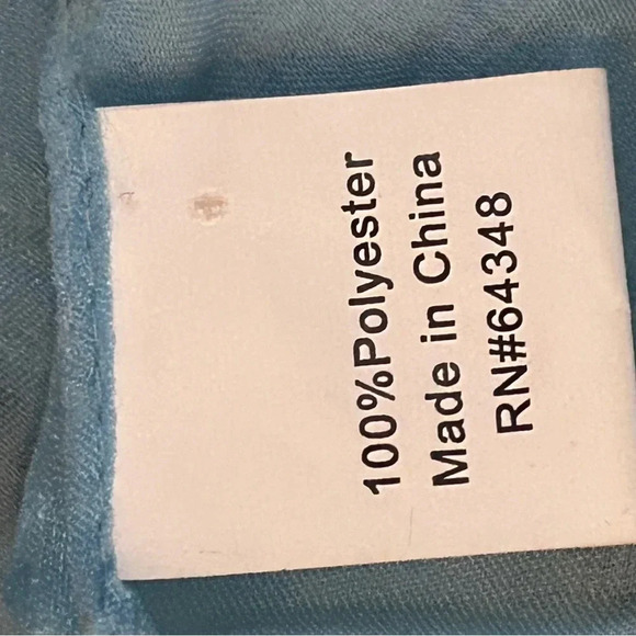 Scarf Light Blue with Butterfly - Picture 3 of 4